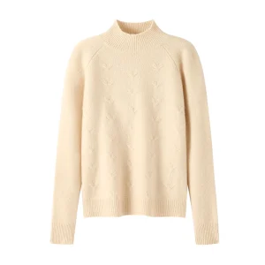 Pure Cashmere Mock Neck Jacquard Sweater Women's Clothes Fall and Winter Fashion New Pullover Love Jacquard Knit Top - AliExpress Sweaters&Jumpers