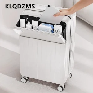 KLQDZMS 26 Inch Laptop Luggage USB Charging Boarding Case ABS+PC 24" Front Opening Trolley Case 20"22"Women's Cabin Suitcase - AliExpress Luggage
