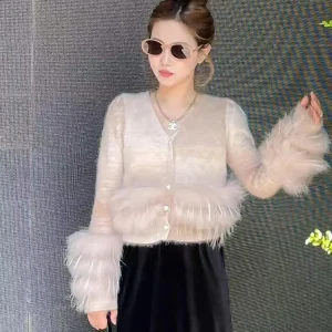 Soft Plush Short Knitted Sweater Sweet Patchwork Korean Style Women's Premium Fashion Autumn Winter New Arrival Casual Commut... - AliExpress Sweaters&Jumpers