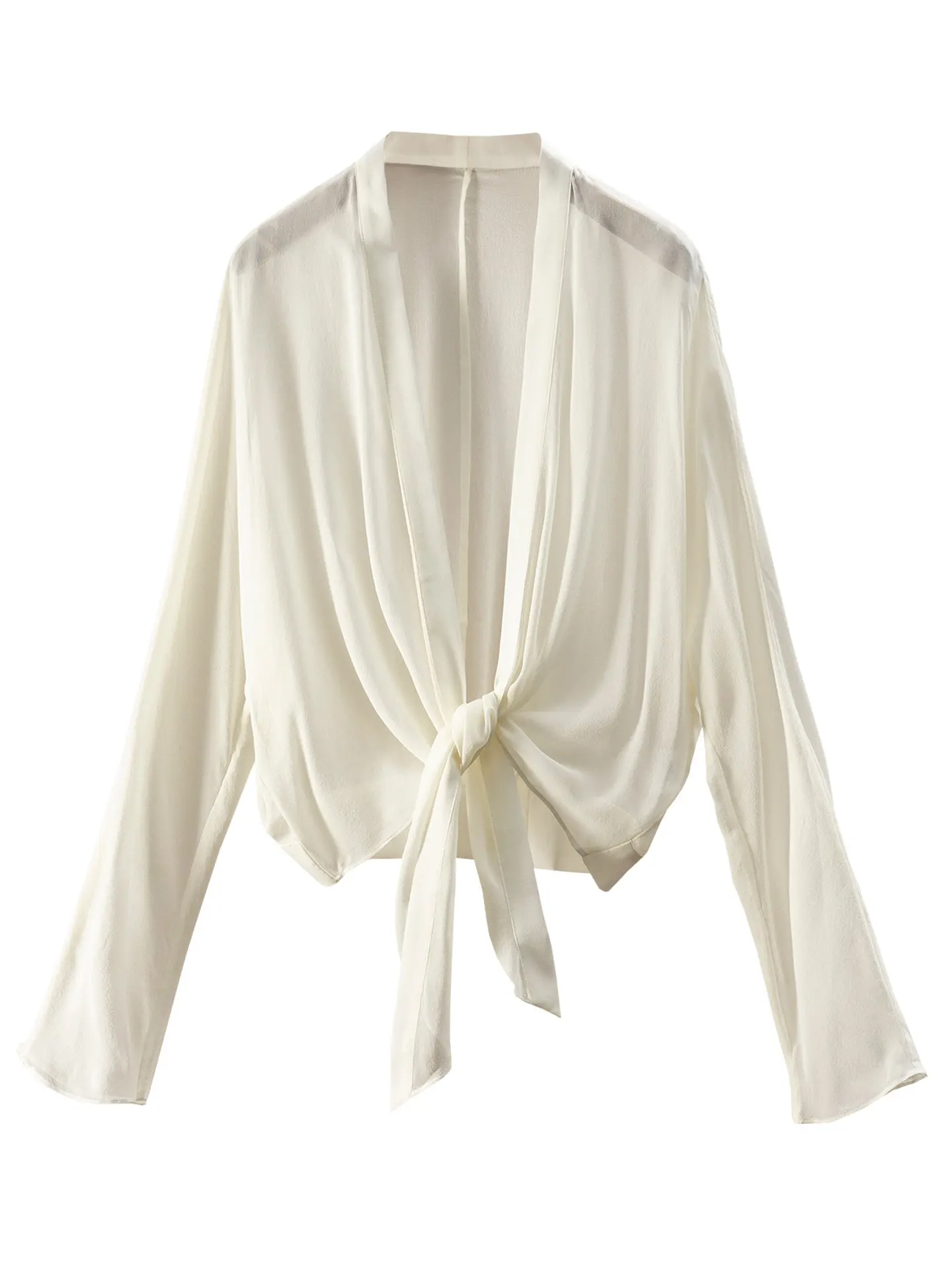 French 100% Natural Silk Georgette Shawl Cardigan Sunshade Jacket 44L5 Blusa Feminina Womens Tops Blusas Mujer De Moda - AliExpress Shirts & Blouses