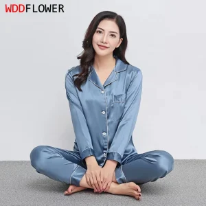 100% Mulberry Silk 22 momme 30 momme thick Women Classical Pajama Set Top and Bottom Set Sleepwear Nightgown S M L XL 2XL LS101 - AliExpress Women's Sleep & Lounge