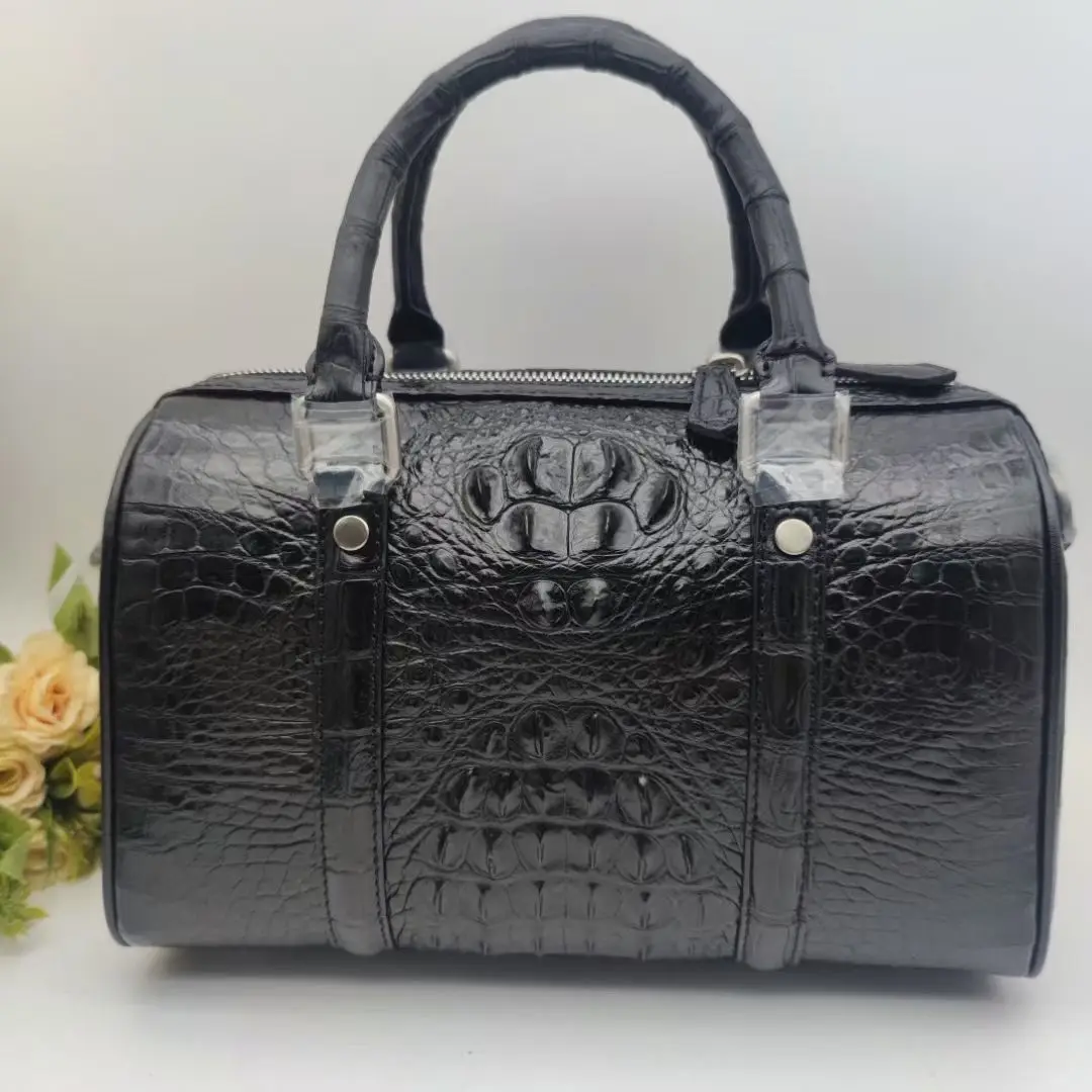 2026 Fashion Real Alligator Women Handbags European Designer Crocodile Genuine Leather Shoulder Bags Female Crossbody Boston Bag - AliExpress Women's Handbags
