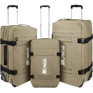 20 26 30 3-Piece Luggage Set with Wheels and Handle - Waterproof Travel Duffle Bags for Men & Women, Beige - AliExpress Luggage