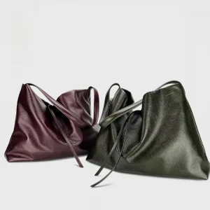 SCS Original Retro Film Texture Leather Tote Bag American Vintage Style Contrast Color PU Leather Shoulder Bag for Everyday Use - AliExpress Women's Handbags