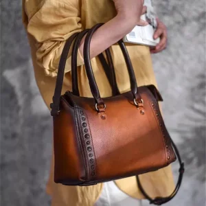 Casual vintage handmade genuine leather women's handbag weekend outdoor designer luxury real cowhide shoulder crossbody bag - AliExpress Women's Handbags