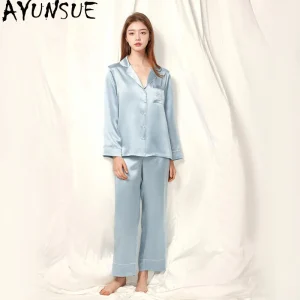 AYUNSUE 100% Mulberry Silk Pajamas for Women 16MM Silk Night Wear for Ladies 2026 Summer Newarrive Sleepwear Set Пижама Женская - AliExpress Women's Sleep & Lounge