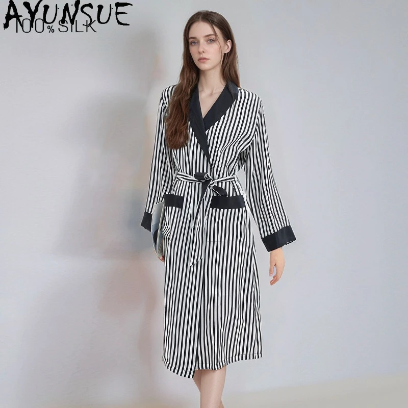 AYUNSUE 100% Mulberry Silk Robes for Women 16MM Silk Bath Robe 2026 Spring Summer Hot Selling Sleepwear Bathrobes Pijamas Mujer - AliExpress Women's Sleep & Lounge