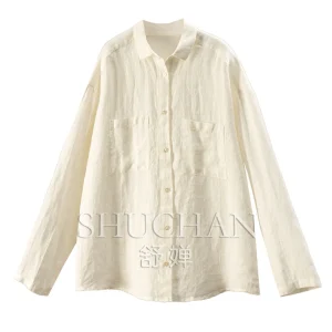 Early Autumn High-quality Shirt 2026 European Standard High-count Linen Jacquard Loose Long-sleeved Shirt Women's 81L1 - AliExpress Shirts & Blouses