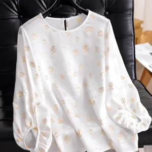Chinese Style Embroidered Silk Shirt Lantern Sleeve Floral Pattern Straight Cut Button up Women's Top Outerwear Long Sleeve - AliExpress Shirts & Blouses