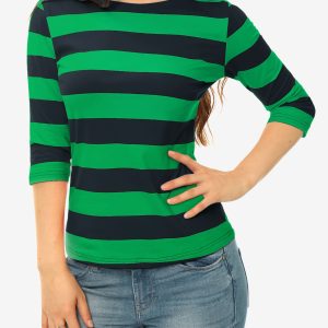 Halloween 3/4 Sleeve T-shirt Casual Boat Neck Slim Fit Tee Dark Green/S - Allegra K catalog