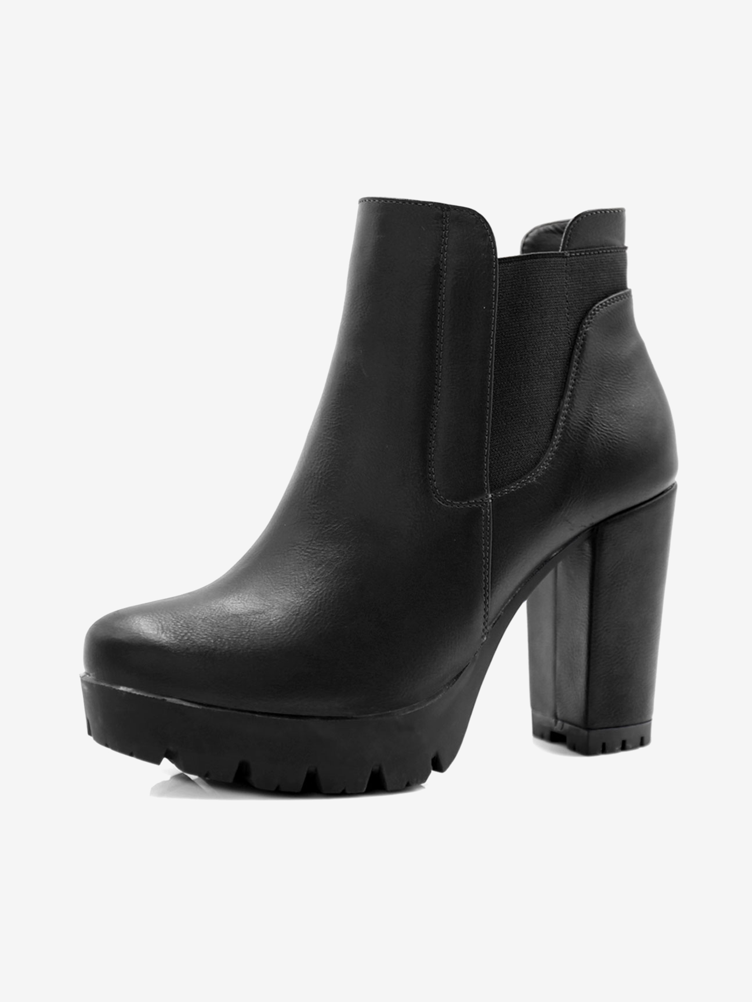 Chunky High Heel Platform Zipper Chelsea Boots Black/7.5 - Allegra K catalog