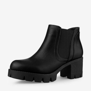 Lug Sole Chunky Heel Chelsea Ankle Boots Black/8 - Allegra K catalog