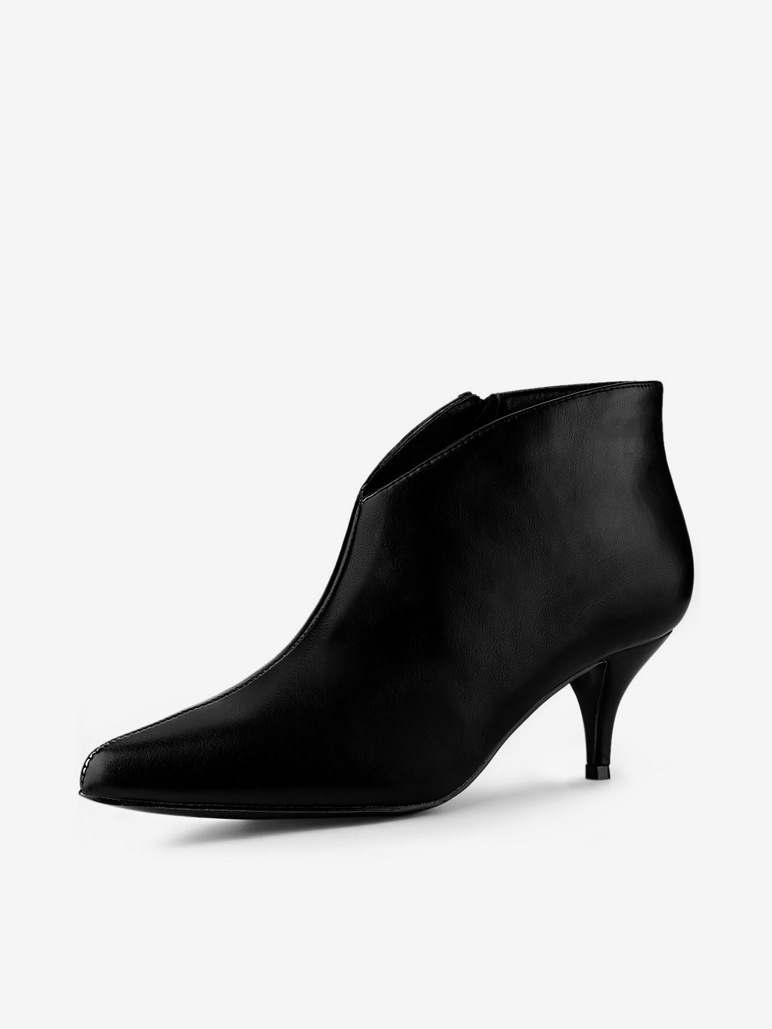 Cutout Pointy Toe Stiletto Heel Boots Ankle Booties Black/6 - Allegra K catalog