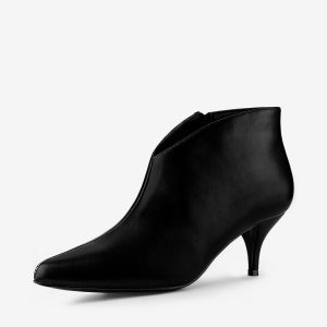 Cutout Pointy Toe Stiletto Heel Boots Ankle Booties Black/8 - Allegra K catalog