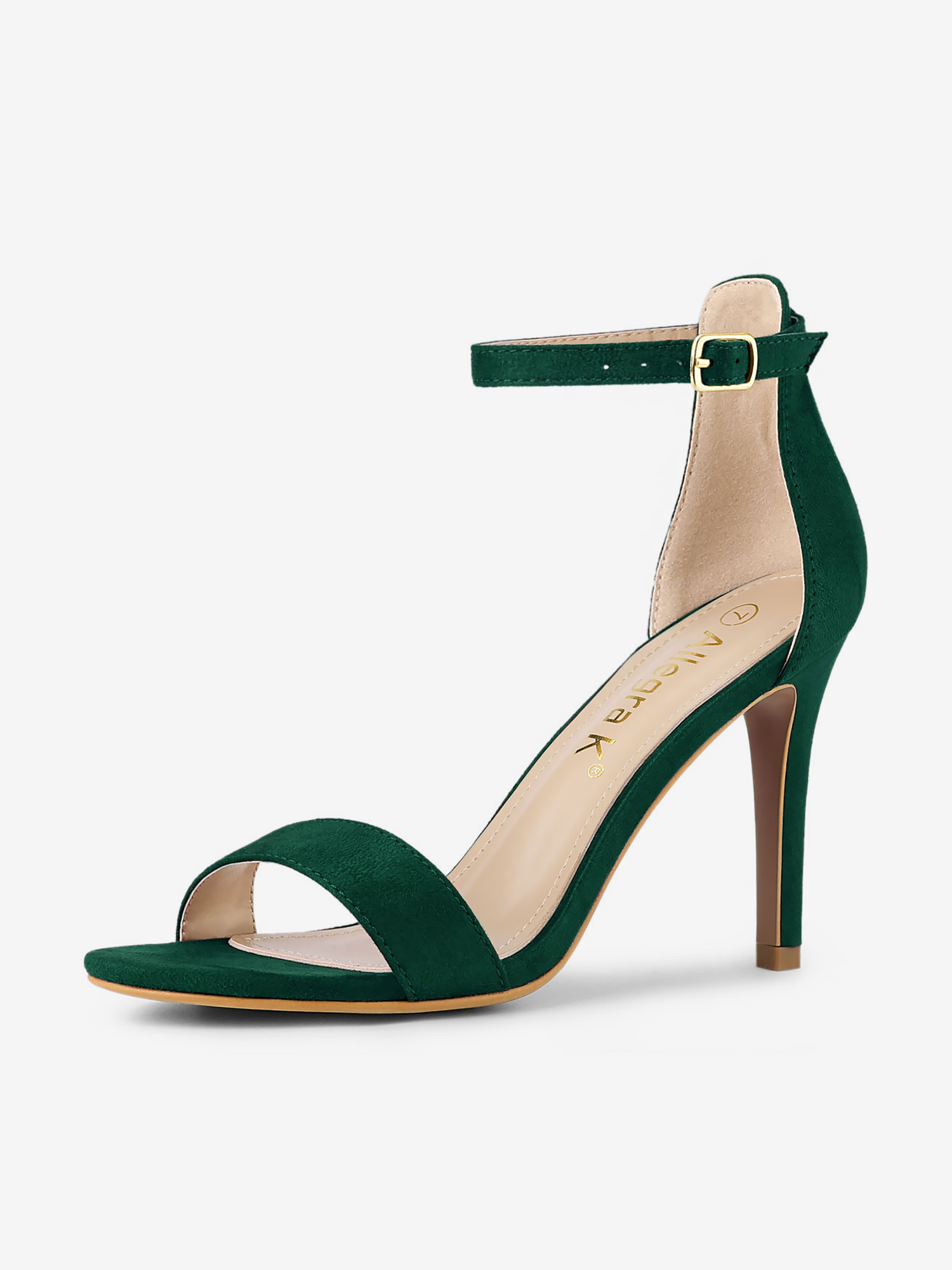 Suede Ankle Strap High Stiletto Heel Sandals Green/9 - Allegra K catalog