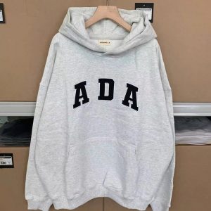 Adonola ADA Adas Letter Print Hoodie Premium Oversized Hoodie womens Sweatshirts Pullover with Kangaroo Pocket Effortless Street Style Y2K Streetwear