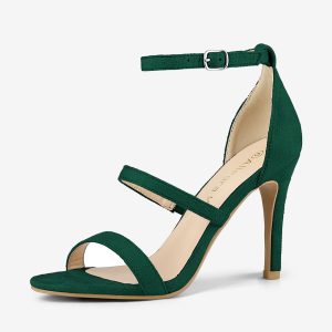 Open Toe Triple Straps Stiletto High Heel Sandals Green/10 - Allegra K catalog