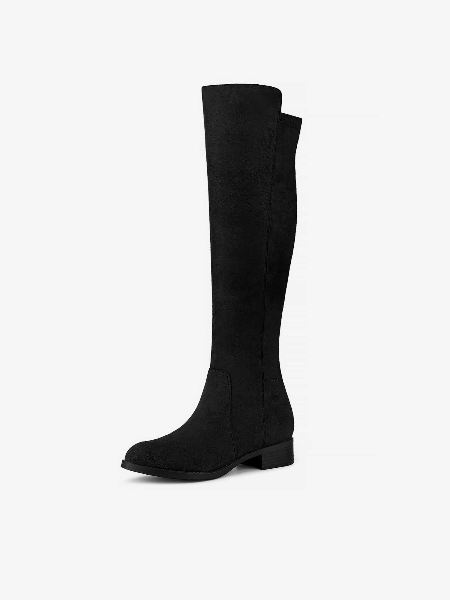 Side Zipper Chunky Heel Knee High Boots Black/7 - Allegra K catalog