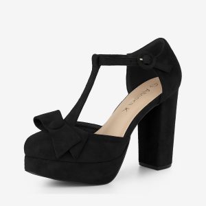 Mary Janes Platform Pumps Halloween Costumes Chunky Heel Dress Shoes Black/7 - Allegra K catalog