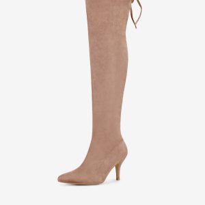 Stiletto Heel Thigh High Over the Knee Boots Dust Pink/6 - Allegra K catalog