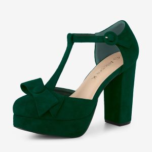 Mary Janes Platform Pumps Halloween Costumes Chunky Heel Dress Shoes Green/9 - Allegra K catalog