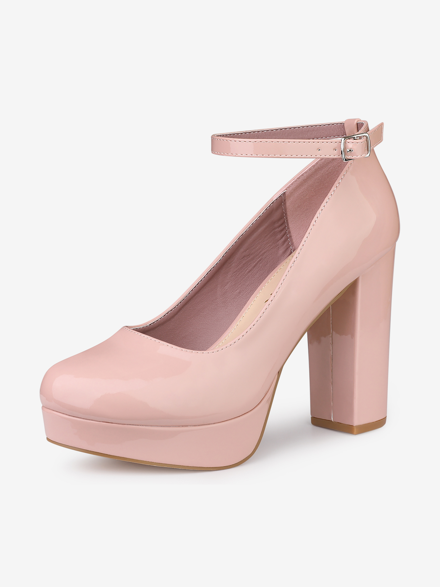 Platform Ankle Strap Chunky Heel Mary Janes Pumps Pink/8 - Allegra K catalog