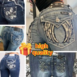 Men's Jeans Retro miss me jeans Cut Jeans Womens Y2K New Blue Jeans Embroidered Wing Pocket Hip Hop Harajuku Gothic Wide Pants Strt Wear f5 89 d3 03d 56b
