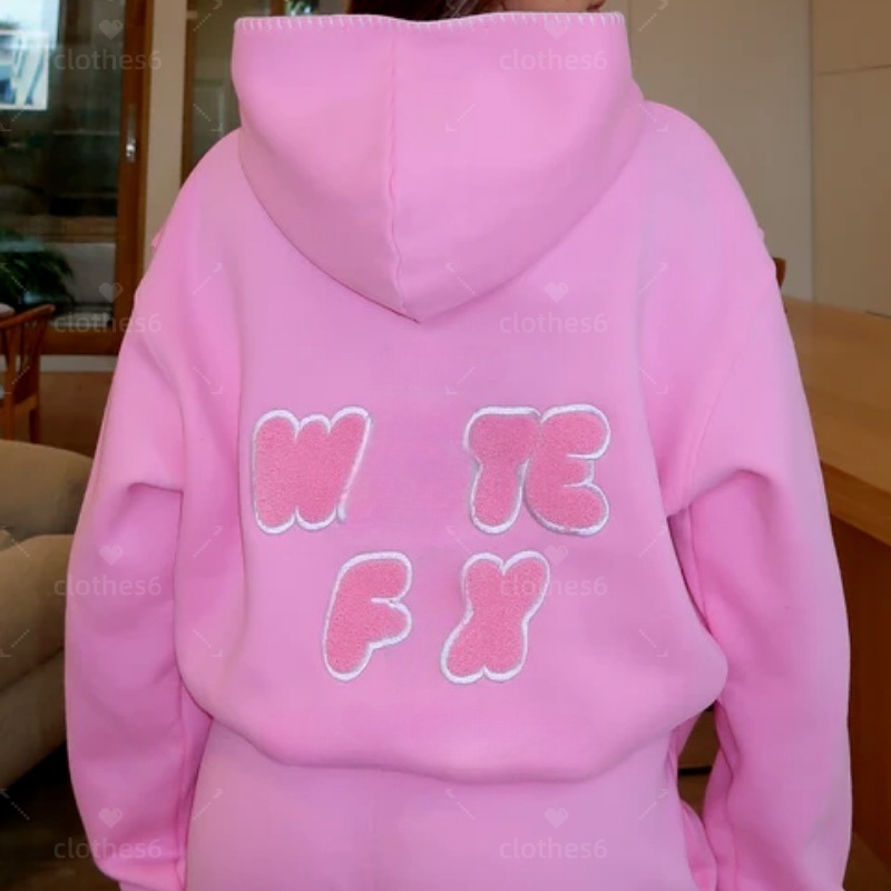 Designer fox sets Sweatshirt Woman White Hoodie Tracksuit Sweatshirts Womens Loose Hoodies Thick Letter Printed Hoody men and women top