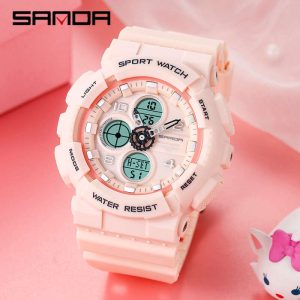 DHgargets Sanda Fashionable Sports Multifunctional Student Electronic Men's Waterproof Quartz Watch