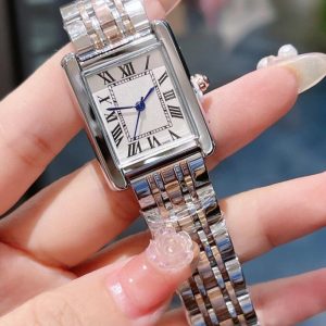Luxury Womens Square TANK Watch Designer Watches Premium Quartz Movement Stainless Steel Bracelet Sapphire Glass Waterproof women Wristwatches #133