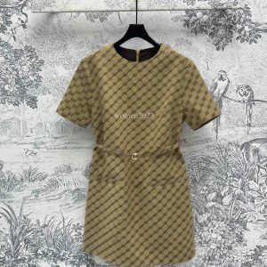 brand women dress Designer skirt women letter jacquard dresses Fashion Logo dress casual skirts vacation round neck short sleeve straight dress Feb 14
