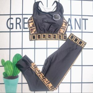 Women's Tracksuits Color Yoga Outfits Tanks Sports Tops Highly Elastic Fitness Leggings Designer Girls jogging sportswear Tops and Pants Mujer