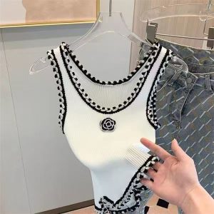 Womens clothes t shirt designer women sexy halter tops party crop top embroidered tank top spring summer backless shirt S-XL