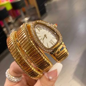 Women's Gold Serpentine Designer Watch Stainless Steel Bracelet-Style Quartz & Mechanical Movements Christmas Valentine's Day Ladies' Wristwatch