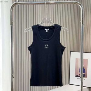Womens T-shirt womens vest summer slimming exercise sweat wicking black underwear bottom fashionable womens designer T-shirt embroidered vest S-XL