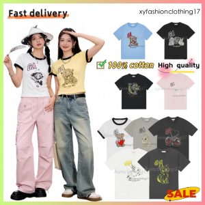 2026 gannily tshirt woman 2026 Women Designer New Cotton Tees Fashion PulloverT Shirts Short SleevedLuxury Summer Gannishirts Shirt Printed Tops cc