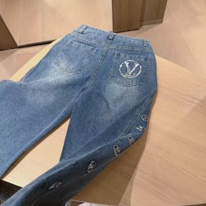 Hong Kong-style rhinestone trendy brand high-end retro nostalgic Hong Kong-style washed jeans women's spring/summer loose straight-leg ankle-length pants