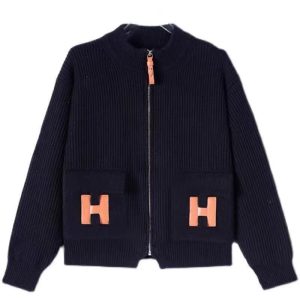 Lazy style collar solid color sweater coat women's autumn new casual loose clown knit cardigan Korean version