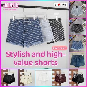 Women's Shorts Designer Letter Full Print Denim Shorts Streetwear Fashion Casual Mid Elastic Tassel Straight Jeans Shorts Casual Sexy Ladies Shorts 72 a8