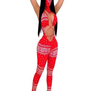 Zoctuo Bandana Scarf Print Sexy Jumpsuits for Women Hollow Out With Mask Playsuit New Fashion Bandage Women Sexy Jumpsuit1