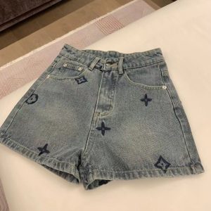 Women new floral logo letter embroidery denim jeans designer luxury shorts SMLXLXXL