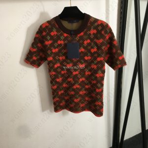 25ss Brand T-shirt Women jacquard knitwear t shirt designer women tshirt Fashion LOGO vacation summer casual knitting t-shirt Aug 09