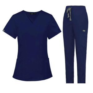 Womens Two Piece Pants Scrubs For Women Uniform Zip Up Figs Set New Arrival Product Non-Ironing Show Thinness Long Versatile Printing 880