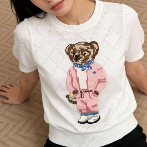 39 Styles Womens Designer Bear T Shirt Luxury Knit Tshirts Short Sleeve Summer Clothes Women Casual Fashion Tops Tee Shirts S-XL