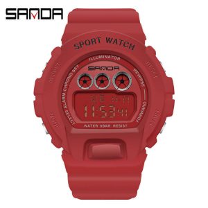 DHgargets Sanda Men's Student Single Movement Fashion Trend Electronic Watch for Men and Women Middle School Students Wristwatch