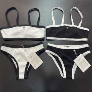 France paris women beach bikini Black White two-piece swimsuit luxury designer swimwear womens swimwears bathing swim suit sexy summer bikinis letters CC