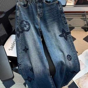 Women's Jeans Designer Womens True Jeans Long Trousers Classic Brand Embroidered letter jeans slim fit versatile Coarse Line Super