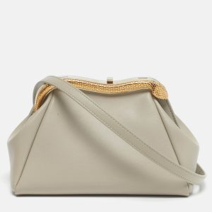 Bvlgari Serpenti Small Beige Leather Pouch, Clutches & Special Occasion Bags - Luxury Closet