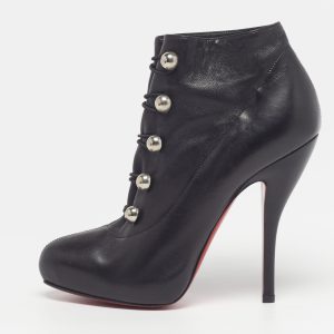Christian Louboutin Ron Fifi Size 36 Black Leather Booties, Boots - Luxury Closet
