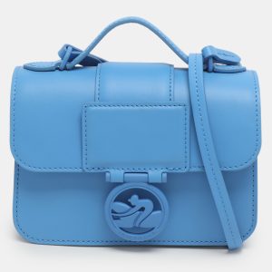 Longchamp Box Trot Blue Leather Shoulder Bag, Shoulder Bags - Luxury Closet